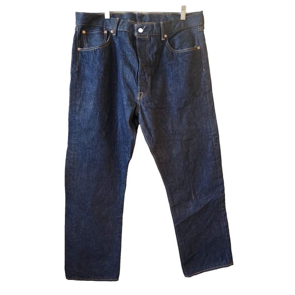 Levi's 501 Men's Jeans W40 L32 Dark Indigo Blue Straight Leg Button Fly New